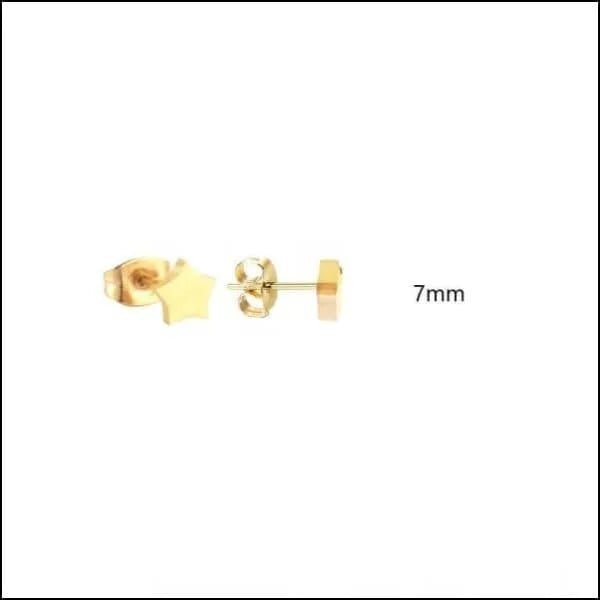 RVS Ster Oorbellen Diverse Kleuren - Verjaardag Cadeau Oorstekers - 7mm / Goudkleur -