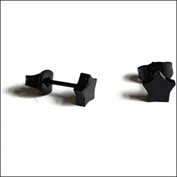 RVS Ster Oorbellen Diverse Kleuren - Verjaardag Cadeau Oorstekers - 5mm / Zwart -
