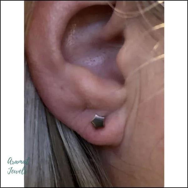 RVS Ster Oorbellen Diverse Kleuren - Verjaardag Cadeau Oorstekers - 4mm / Ros&Atilde;&copy;kleurig -