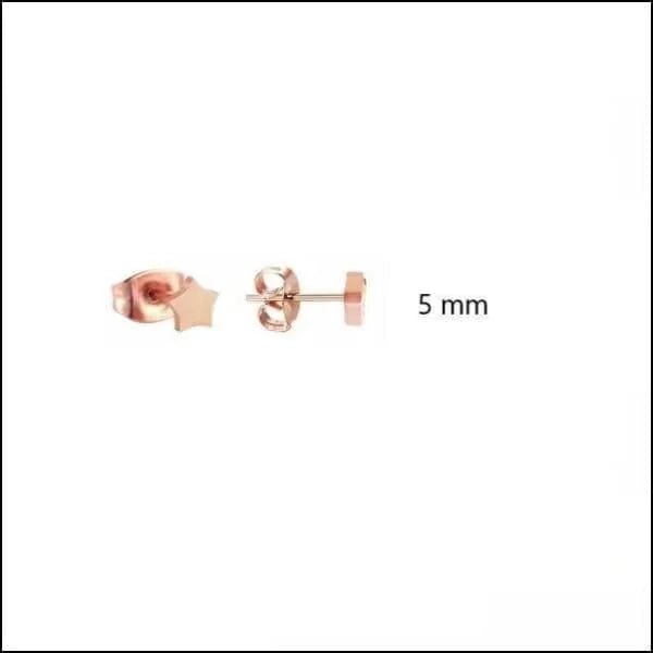 RVS Ster Oorbellen Diverse Kleuren - Verjaardag Cadeau Oorstekers - 5mm / Ros&Atilde;&copy;kleurig -