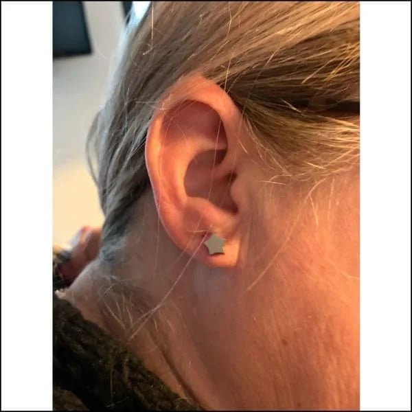 RVS Ster Oorbellen Diverse Kleuren - Verjaardag Cadeau Oorstekers - 8mm / Ros&Atilde;&copy;kleurig -