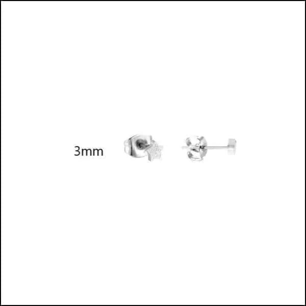 RVS Ster Oorbellen Diverse Kleuren - Verjaardag Cadeau Oorstekers - 3mm / Zilverkleurig Sandblasted 