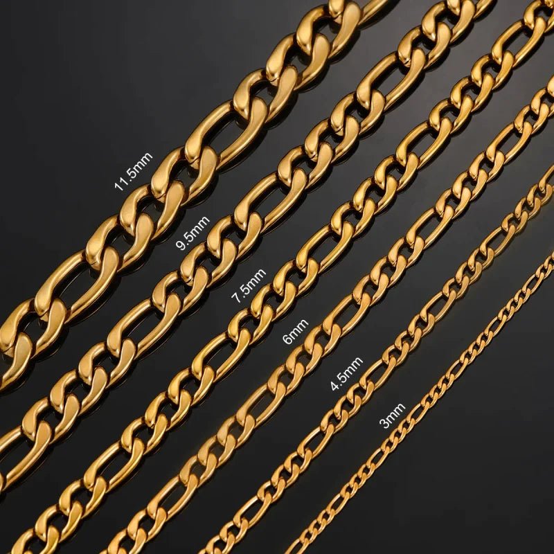 RVS Figaro Ketting Goudkleur - Klassieke Schakelketting - 4mm / 50cm - Unisex