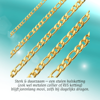 RVS Figaro Ketting Goudkleur - Klassieke Schakelketting - 6mm / 50cm - Unisex