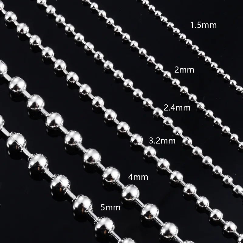 RVS Bolletjes Ketting Zilverkleur  - Trendy Tagketting - 2mm / 55cm - Heren