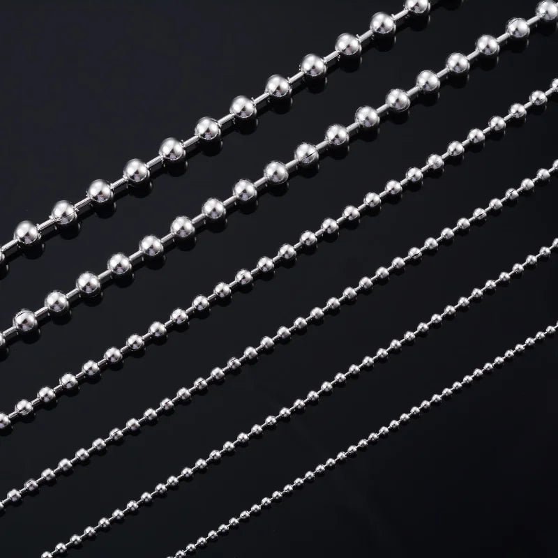 RVS Bolletjes Ketting Zilverkleur  - Trendy Tagketting - 5mm / 60cm - Heren
