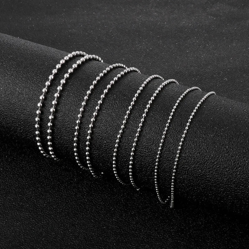 RVS Bolletjes Ketting Zilverkleur  - Trendy Tagketting - 5mm / 60cm - Heren