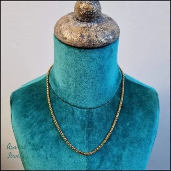 RVS Vossenstaart Ketting Goudkleur - Trendy Schakelketting - 3mm / 45cm - Unisex