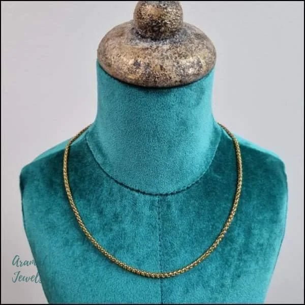 RVS Vossenstaart Ketting Goudkleur - Trendy Schakelketting - 3mm / 65cm - Unisex