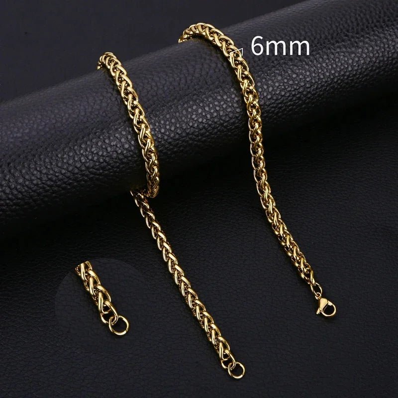 RVS Vossenstaart Ketting Goudkleur - Trendy Schakelketting - 4mm / 60cm - Unisex