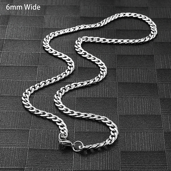 RVS Gourmet Ketting Zilverkleur - Sterke Schakelketting - 6mm / 55cm - Unisex