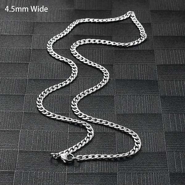 RVS Gourmet Ketting Zilverkleur - Sterke Schakelketting - 4.5mm / 60cm - Unisex