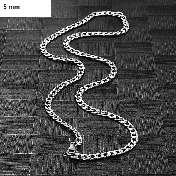RVS Gourmet Ketting Zilverkleur - Sterke Schakelketting - 5mm / 55cm - Unisex