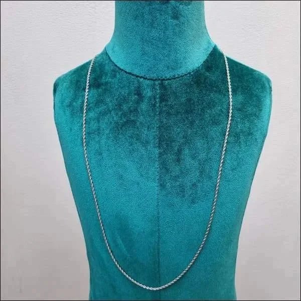 RVS Koord Ketting Zilverkleur - Gevlochten Schakelketting - 75cm / 2.5mm - Unisex