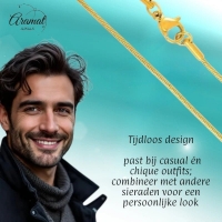 RVS Slangenketting Goudkleur -Rond - Soepele Snake Chain Ketting - 1.5mm / 50cm - Unisex