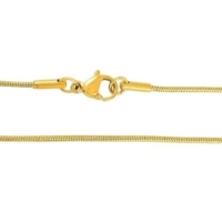 RVS Slangenketting Goudkleur -Rond - Soepele Snake Chain Ketting - 1.5mm / 70cm - Unisex