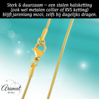 RVS Slangenketting Goudkleur -Rond - Soepele Snake Chain Ketting - 1.5mm / 75cm - Unisex