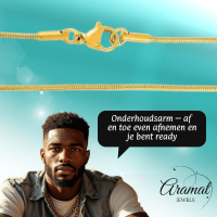 RVS Slangenketting Goudkleur -Rond - Soepele Snake Chain Ketting - 2mm / 55cm - Unisex