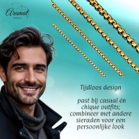 RVS Jasseron Ketting Goudkleur - Elegante Schakelketting - 2.5mm / 60cm - Heren
