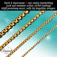 RVS Jasseron Ketting Goudkleur - Elegante Schakelketting - 3mm / 80cm - Heren