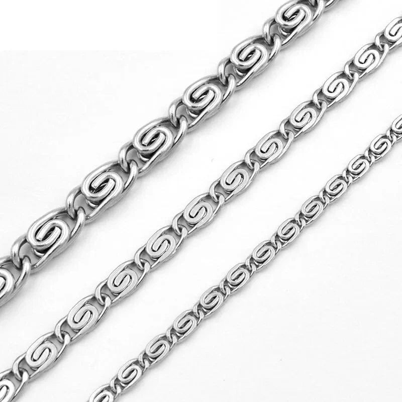 RVS Griekse Ketting Zilverkleur - Greek Pattern Unisex - 3.8mm / 55cm - Unisex