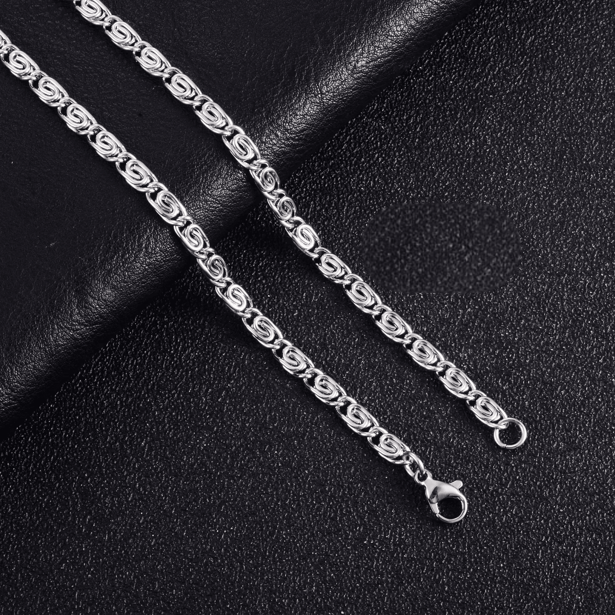 RVS Griekse Ketting Zilverkleur - Greek Pattern Unisex - 3.8mm / 50cm - Unisex