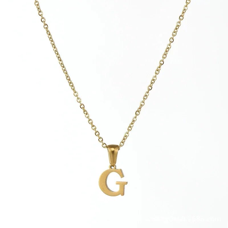 Stalen Letter Ketting goudkleur - G - Unisex