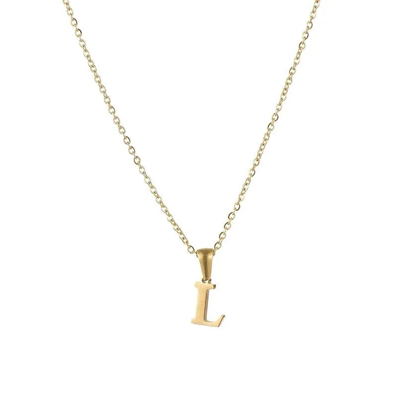 Stalen Letter Ketting goudkleur - L - Unisex