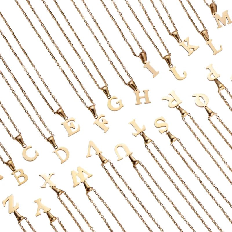 Stalen Letter Ketting goudkleur - Y - Unisex