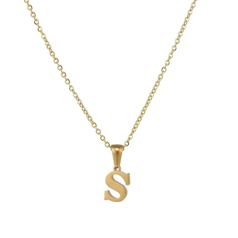 Stalen Letter Ketting goudkleur - S - Unisex