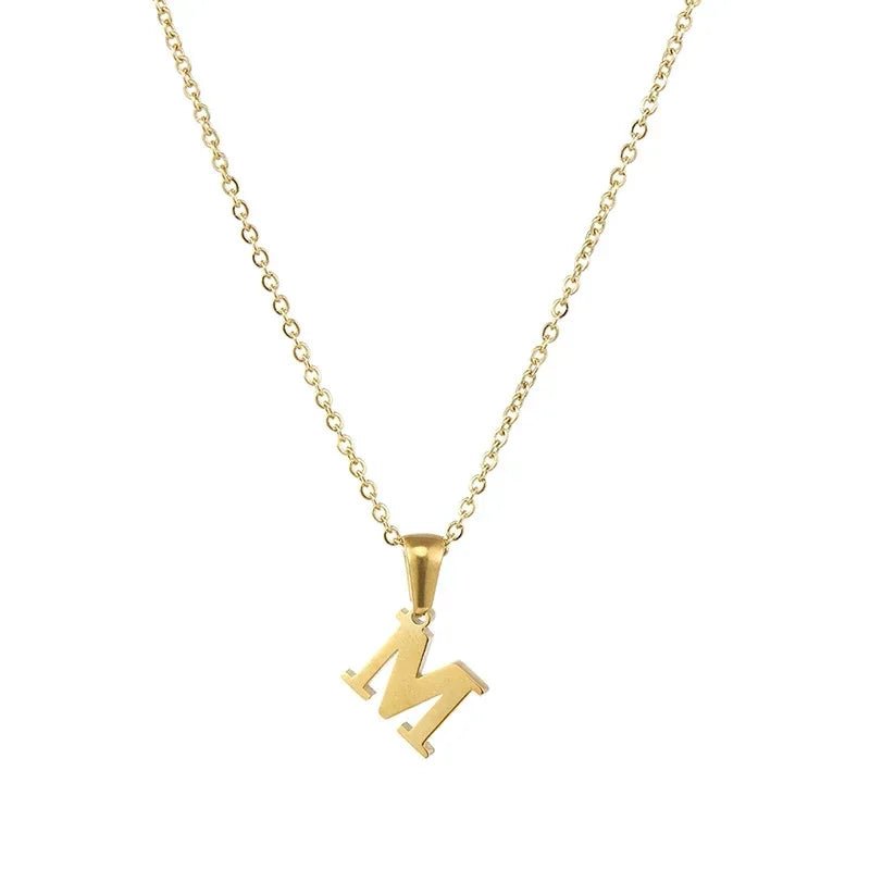 Stalen Letter Ketting goudkleur - M - Unisex