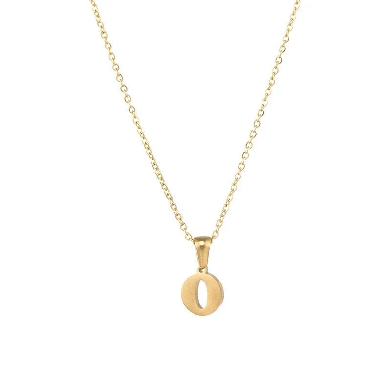 Stalen Letter Ketting goudkleur - O - Unisex