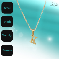 Stalen Letter Ketting goudkleur - O - Unisex
