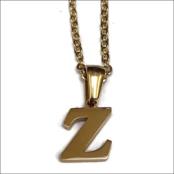Stalen Letter Ketting goudkleur - Z - Unisex