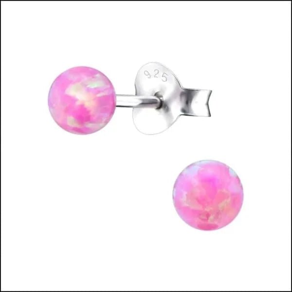 925 Zilveren Opaal Oorbellen 6-8mm - Betoverende Edelsteen Studs - Blauw/4mm -