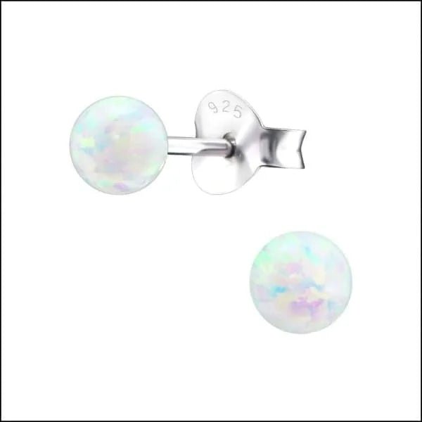 925 Zilveren Opaal Oorbellen 6-8mm - Betoverende Edelsteen Studs - Blauw/4mm -