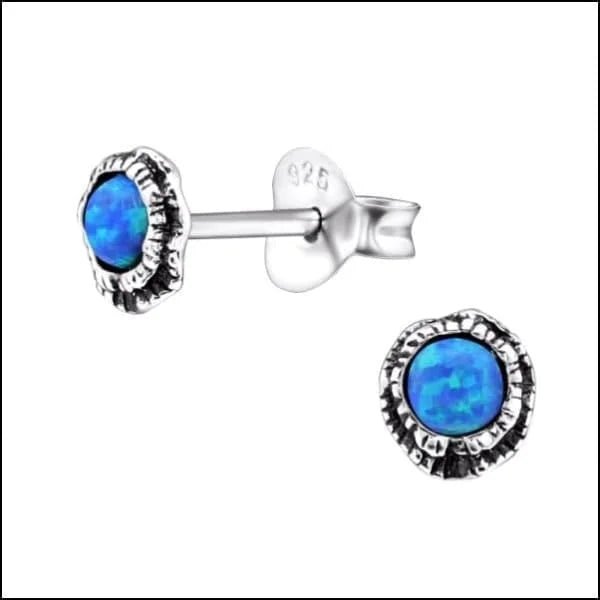925 Zilveren Opaal Oorbellen 6-8mm - Betoverende Edelsteen Studs - Pacific Blauw/5mm -