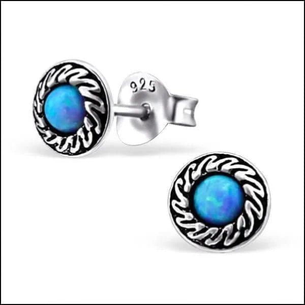 925 Zilveren Opaal Oorbellen 6-8mm - Betoverende Edelsteen Studs - Azuur Blauw/6mm -