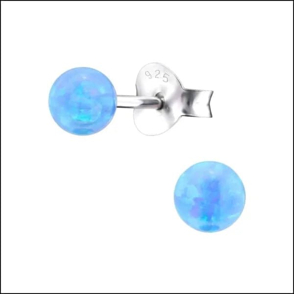 925 Zilveren Opaal Oorbellen 6-8mm - Betoverende Edelsteen Studs - Paars/6mm -