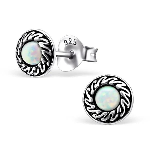 925 Zilveren Opaal Oorbellen 6-8mm - Betoverende Edelsteen Studs - Wit/6mm -
