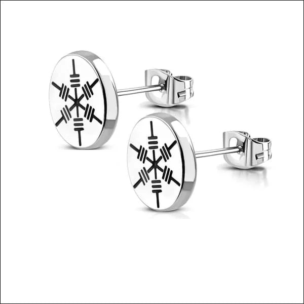 Stalen Ronde Oorstekers met logo - 10mm / Biohazard -