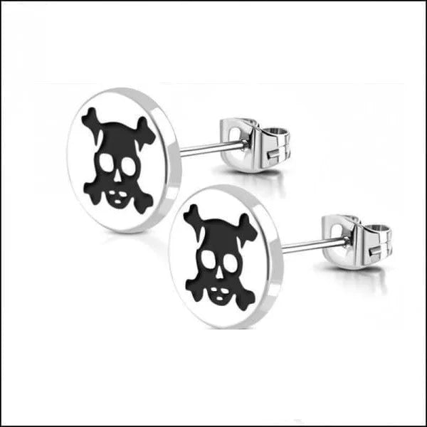 Stalen Ronde Oorstekers met logo - 10mm / moving Spiraal -
