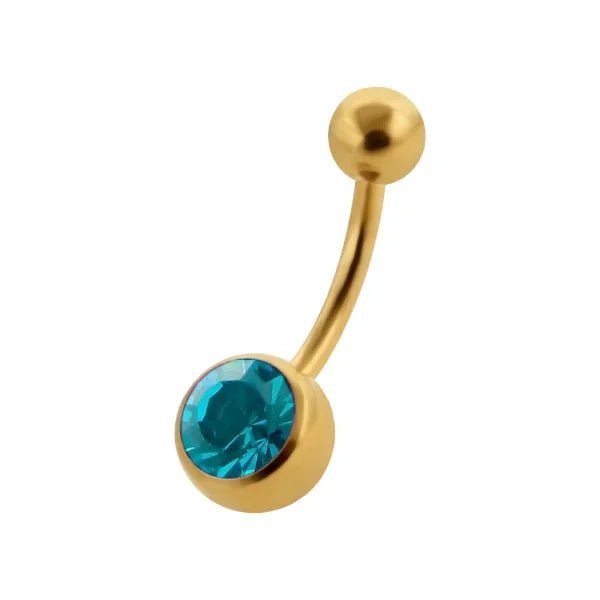 Navelpiercing met Zirkonia Steentje goudkleur - Transparant - Unisex