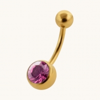 Navelpiercing met Zirkonia Steentje goudkleur - Transparant - Unisex