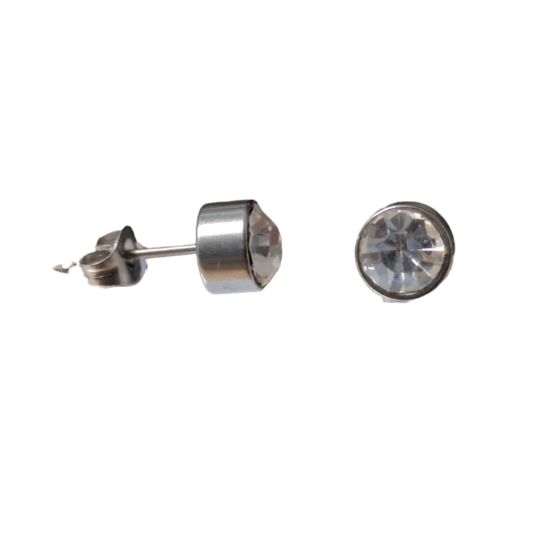 RVS Kristal Oorbellen Rond Kleurrijk 3mm - Diverse Kleuren Studs - Zilverkleur / 7mm / Transparant -