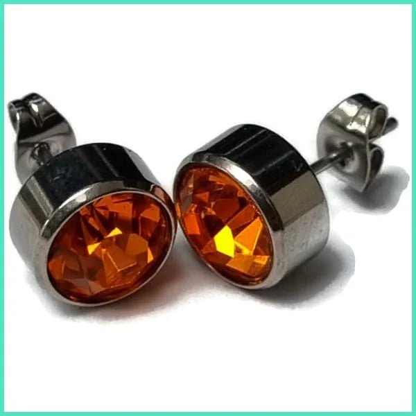 RVS Kristal Oorbellen Rond Kleurrijk 3mm - Diverse Kleuren Studs - Goudkleur / 6mm / Zwart -