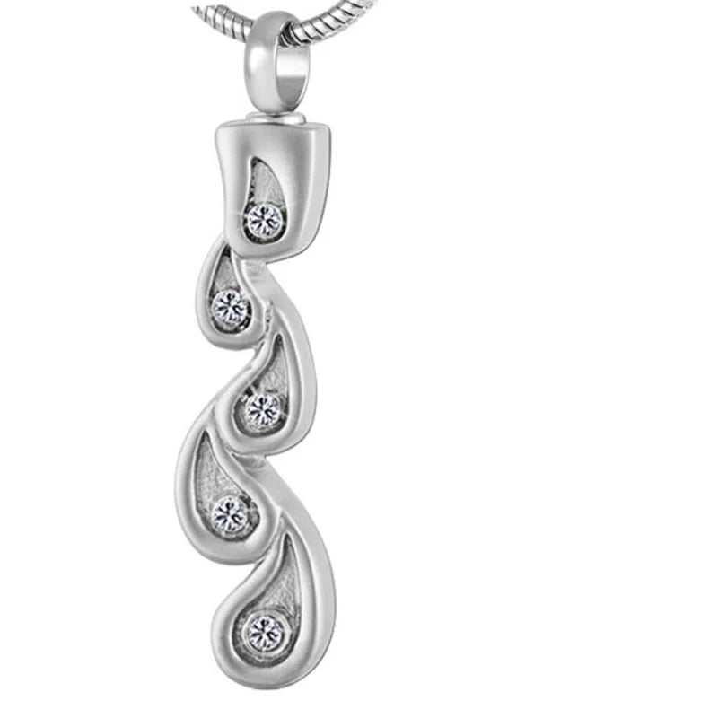 Stalen Ashanger Druppel - Druppel-met zirkonia-4x1cm - Heren
