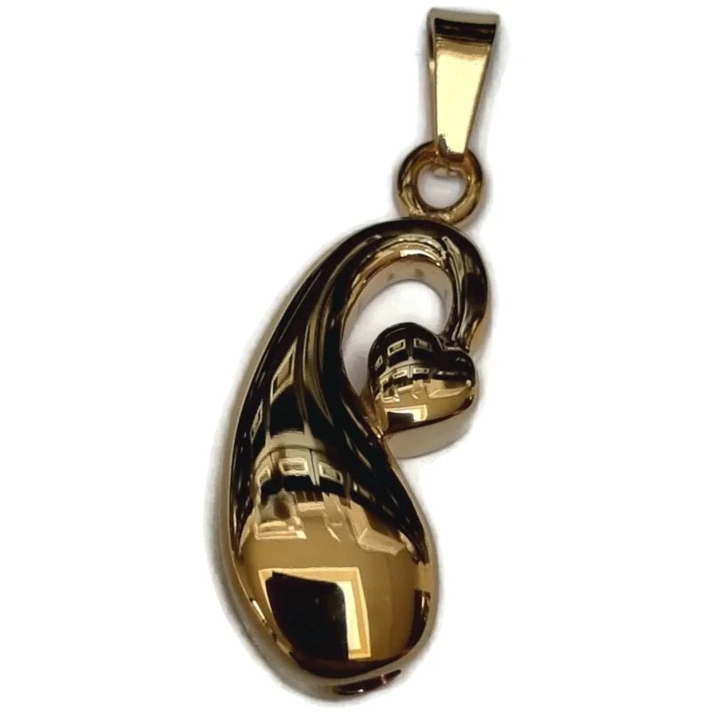Stalen Ashanger Druppel - Druppel-met-hartje-Goudkleur-4.5x2.3cm - Heren