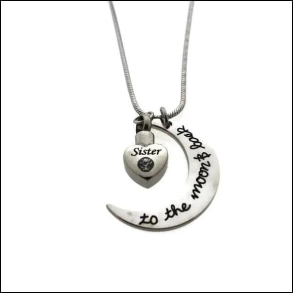 Stalen Ashanger Zus - Hart in Hart zirkonia met ketting-Sister-2cm - Heren