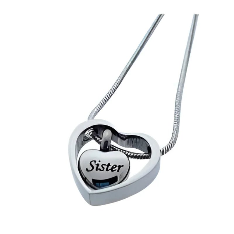 Stalen Ashanger Zus - Zwart met ketting-Sister-4x1cm - Heren